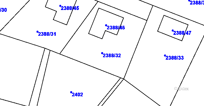 Parcela st. 2388/32 v KÚ Bludovice, Katastrální mapa