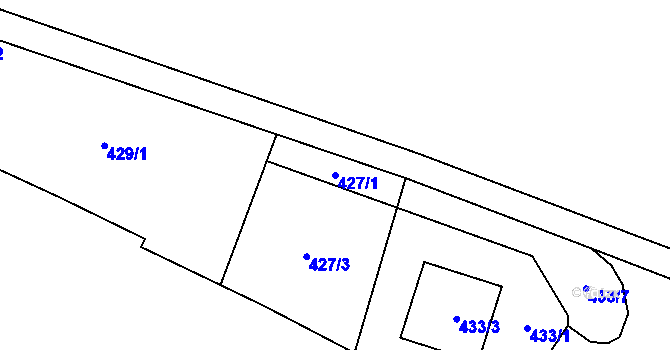 Parcela st. 427/1 v KÚ Bludovice, Katastrální mapa