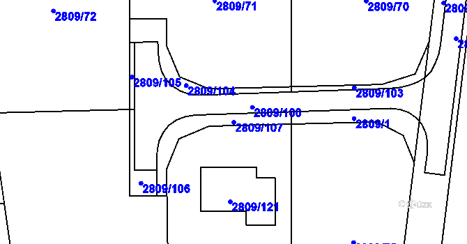 Parcela st. 2809/107 v KÚ Bludovice, Katastrální mapa