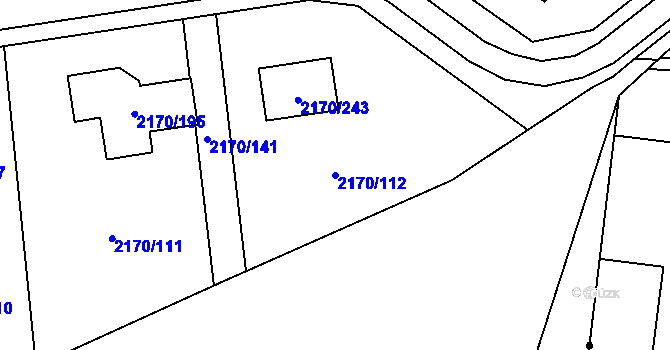 Parcela st. 2170/112 v KÚ Bludovice, Katastrální mapa