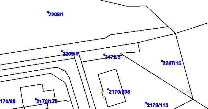 Parcela st. 2172/5 v KÚ Bludovice, Katastrální mapa