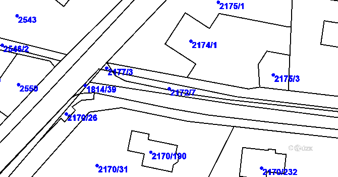 Parcela st. 2172/7 v KÚ Bludovice, Katastrální mapa