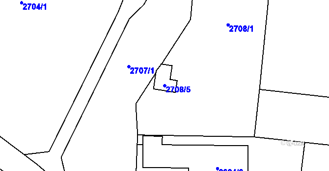 Parcela st. 2708/5 v KÚ Bludovice, Katastrální mapa