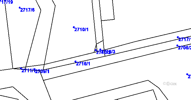Parcela st. 2710/2 v KÚ Bludovice, Katastrální mapa