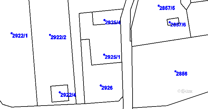 Parcela st. 2925/1 v KÚ Bludovice, Katastrální mapa