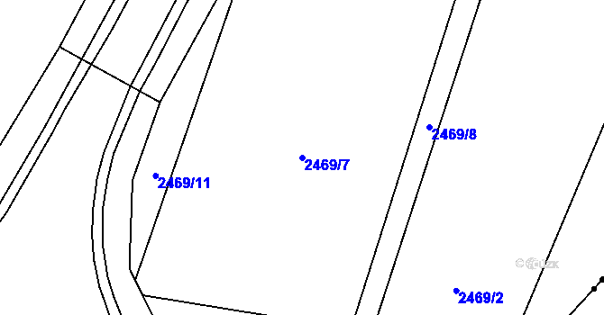 Parcela st. 2469/7 v KÚ Šumbark, Katastrální mapa