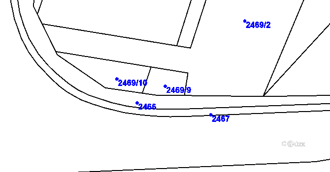 Parcela st. 2469/9 v KÚ Šumbark, Katastrální mapa