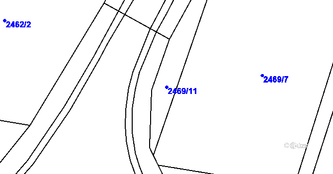 Parcela st. 2469/11 v KÚ Šumbark, Katastrální mapa