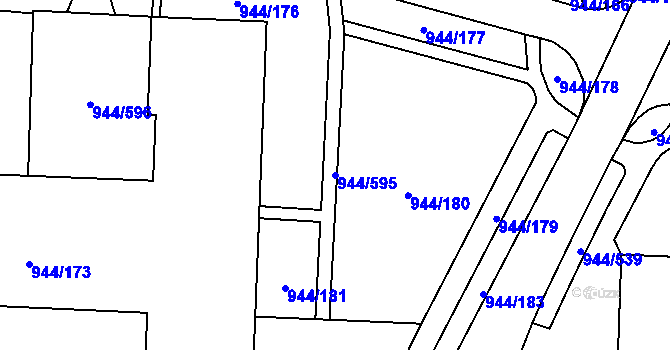 Parcela st. 944/595 v KÚ Šumbark, Katastrální mapa
