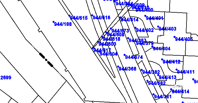 Parcela st. 944/604 v KÚ Šumbark, Katastrální mapa