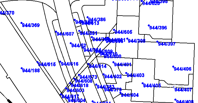 Parcela st. 944/610 v KÚ Šumbark, Katastrální mapa