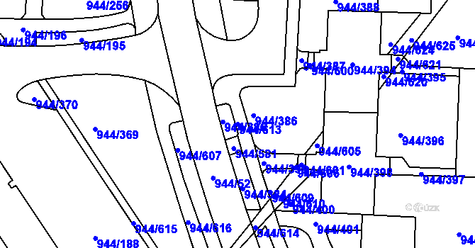 Parcela st. 944/613 v KÚ Šumbark, Katastrální mapa