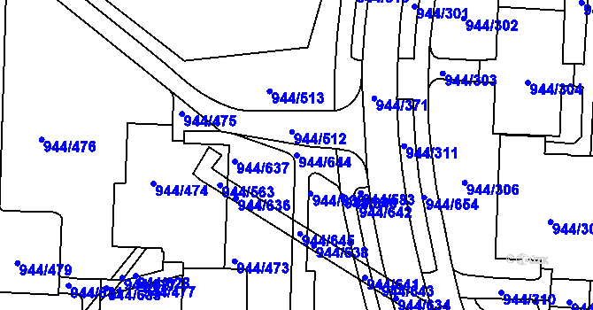 Parcela st. 944/644 v KÚ Šumbark, Katastrální mapa