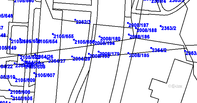 Parcela st. 2008/179 v KÚ Šumbark, Katastrální mapa
