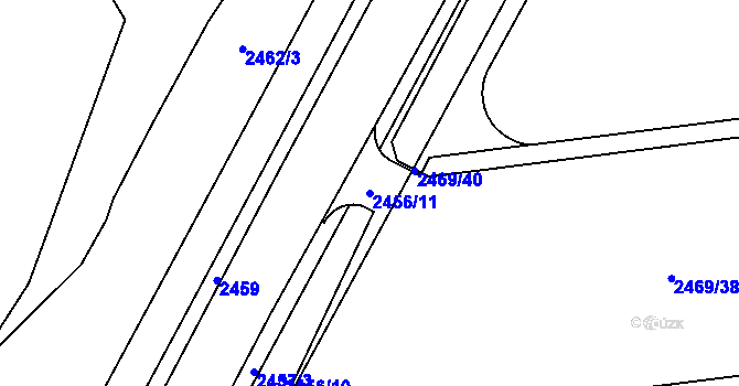 Parcela st. 2456/11 v KÚ Šumbark, Katastrální mapa