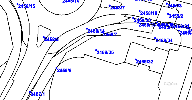 Parcela st. 2469/35 v KÚ Šumbark, Katastrální mapa
