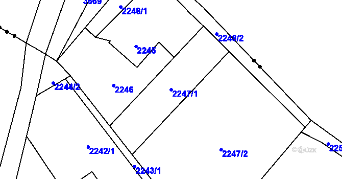 Parcela st. 2247/1 v KÚ Šumbark, Katastrální mapa