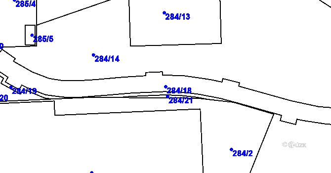 Parcela st. 284/18 v KÚ Šumbark, Katastrální mapa