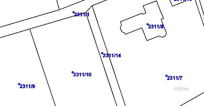 Parcela st. 2311/14 v KÚ Šumbark, Katastrální mapa