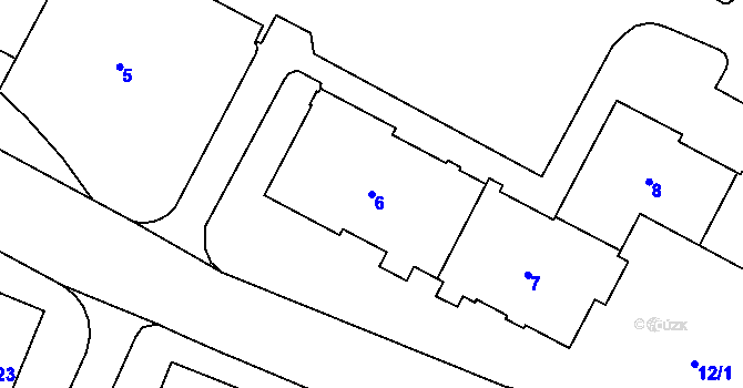 Parcela st. 6 v KÚ Šumbark, Katastrální mapa