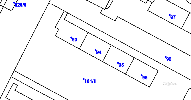 Parcela st. 94 v KÚ Šumbark, Katastrální mapa