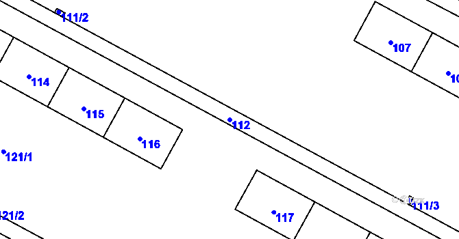Parcela st. 112 v KÚ Šumbark, Katastrální mapa