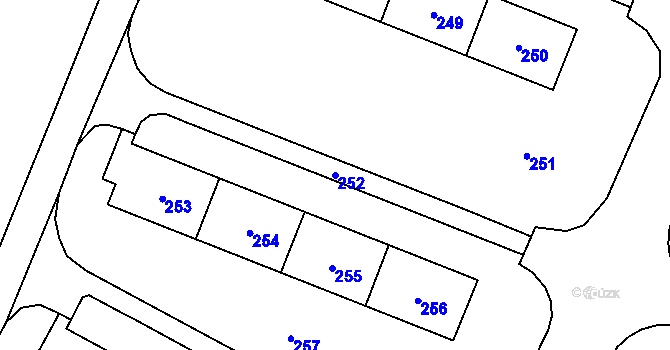 Parcela st. 252 v KÚ Šumbark, Katastrální mapa
