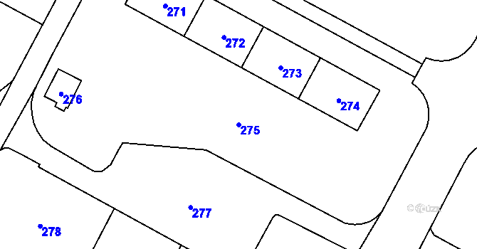 Parcela st. 275 v KÚ Šumbark, Katastrální mapa