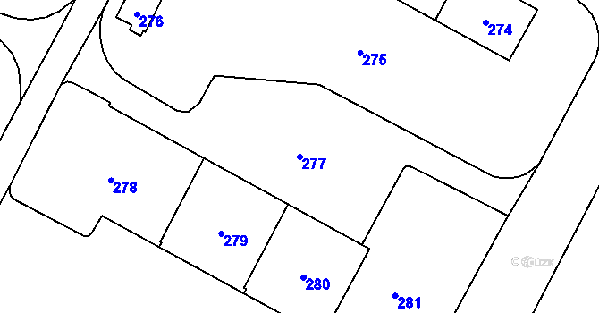 Parcela st. 277 v KÚ Šumbark, Katastrální mapa