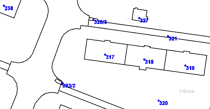 Parcela st. 317 v KÚ Šumbark, Katastrální mapa