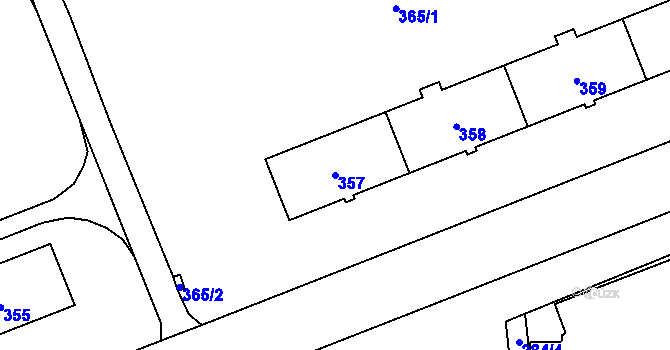 Parcela st. 357 v KÚ Šumbark, Katastrální mapa