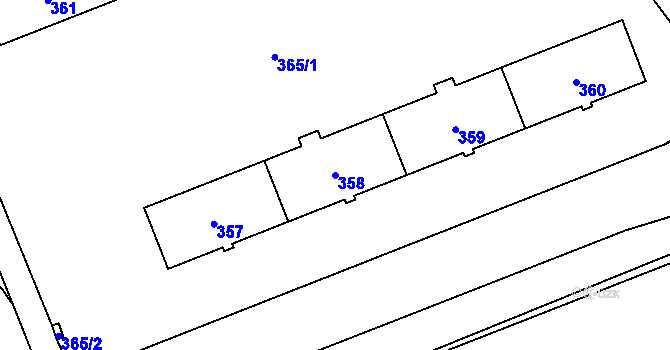 Parcela st. 358 v KÚ Šumbark, Katastrální mapa