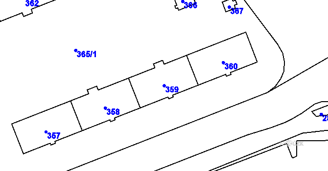 Parcela st. 359 v KÚ Šumbark, Katastrální mapa
