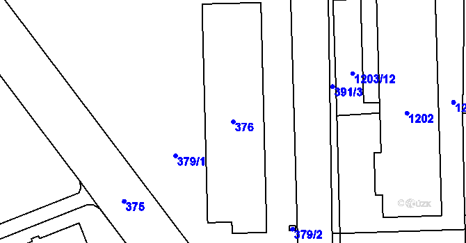 Parcela st. 376 v KÚ Šumbark, Katastrální mapa