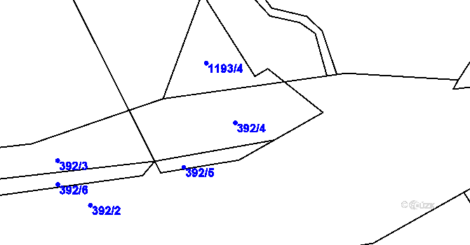 Parcela st. 392/4 v KÚ Šumbark, Katastrální mapa