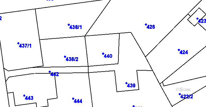 Parcela st. 440 v KÚ Šumbark, Katastrální mapa