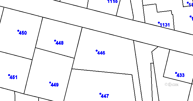 Parcela st. 446 v KÚ Šumbark, Katastrální mapa