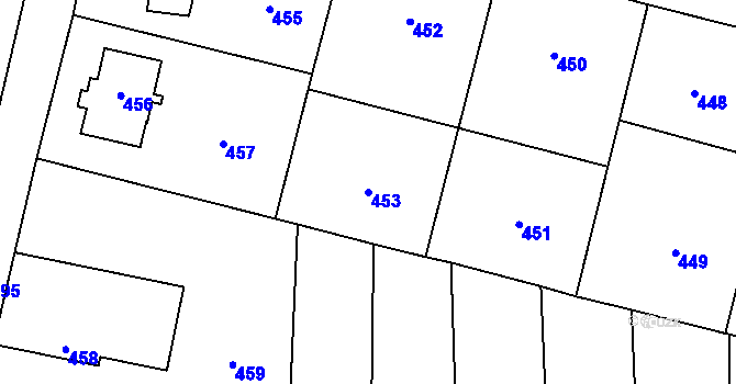 Parcela st. 453 v KÚ Šumbark, Katastrální mapa