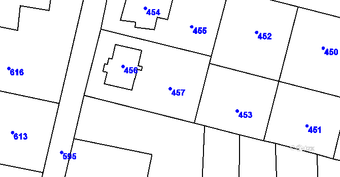 Parcela st. 457 v KÚ Šumbark, Katastrální mapa