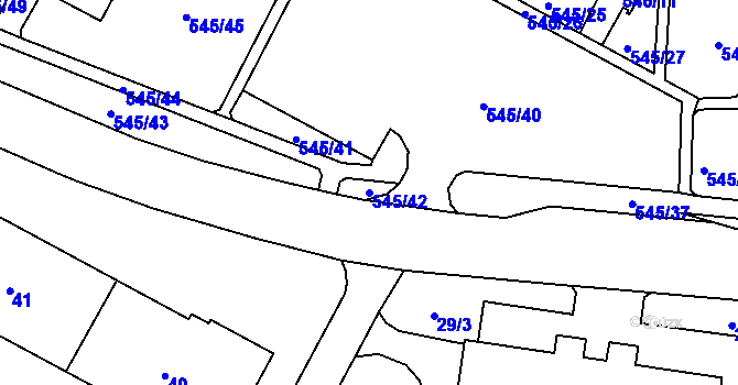 Parcela st. 545/42 v KÚ Šumbark, Katastrální mapa