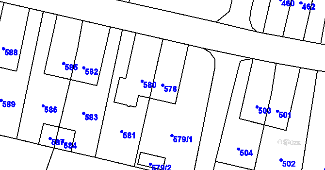Parcela st. 578 v KÚ Šumbark, Katastrální mapa