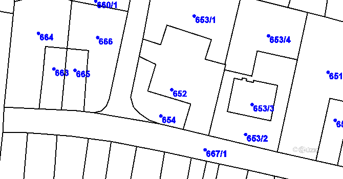 Parcela st. 652 v KÚ Šumbark, Katastrální mapa