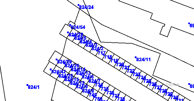 Parcela st. 717 v KÚ Šumbark, Katastrální mapa
