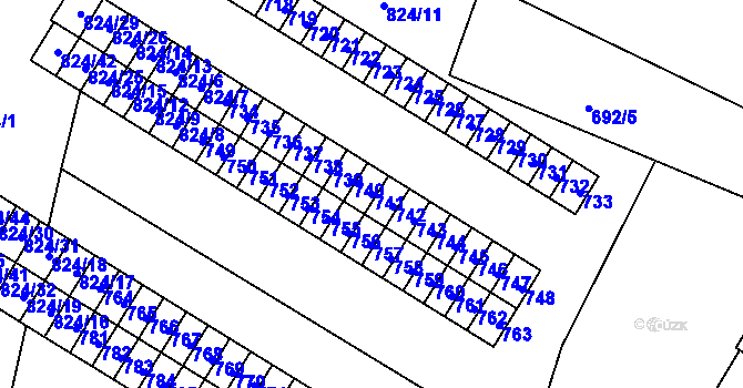 Parcela st. 741 v KÚ Šumbark, Katastrální mapa