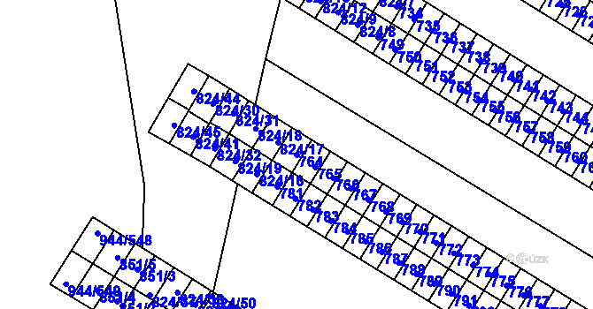 Parcela st. 764 v KÚ Šumbark, Katastrální mapa
