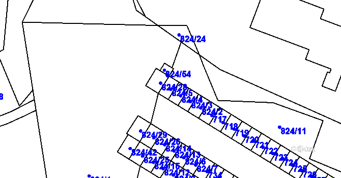 Parcela st. 824/5 v KÚ Šumbark, Katastrální mapa