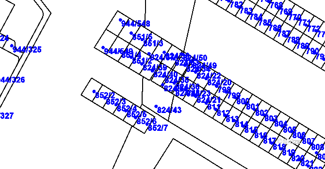 Parcela st. 824/51 v KÚ Šumbark, Katastrální mapa