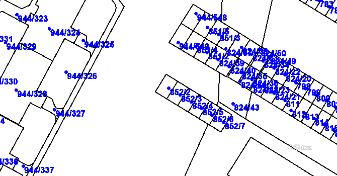 Parcela st. 852/2 v KÚ Šumbark, Katastrální mapa