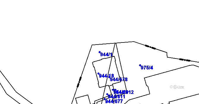 Parcela st. 944/1 v KÚ Šumbark, Katastrální mapa