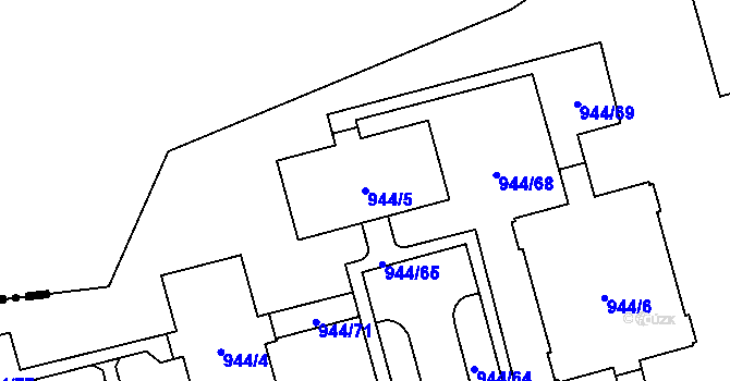 Parcela st. 944/5 v KÚ Šumbark, Katastrální mapa